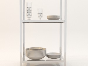 rack with utensils 3D Model