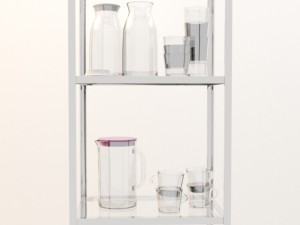 rack with utensils 3D Model