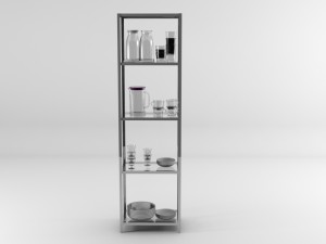 rack with utensils 3D Model