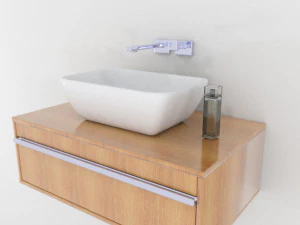 sink with plumbing 3D Model