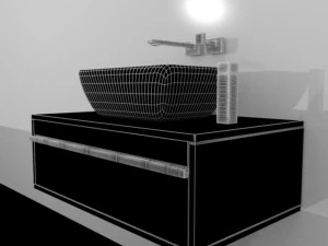 sink with plumbing 3D Model