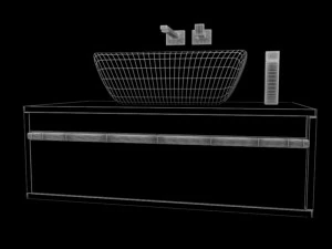 sink with plumbing 3D Model