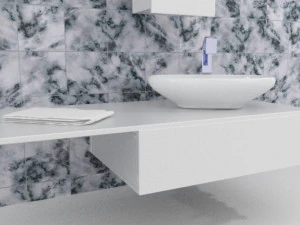 Waschbecken mit Sanit&auml;r 3D Modell