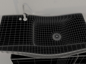 sink with plumbing Modelo 3D