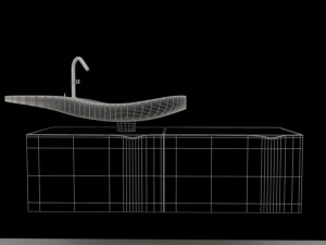 sink with plumbing Modelo 3D