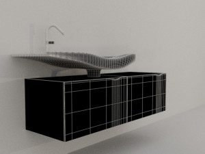 sink with plumbing Modelo 3D