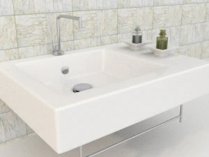 Waschbecken mit Sanit&auml;r 3D Modell