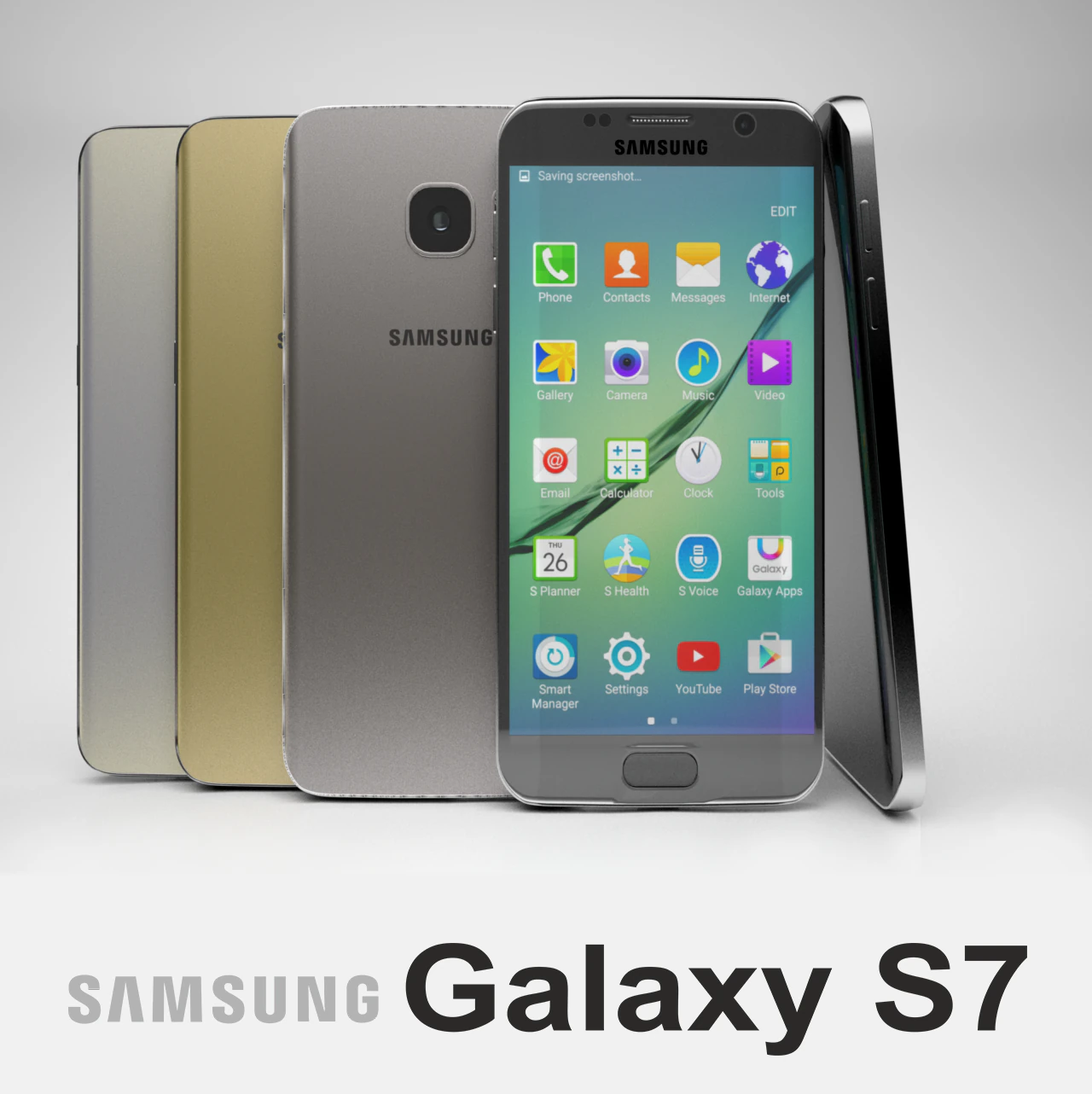 samsung galaxy s7 all colors 3D Model .c4d .max .obj .3ds .fbx .stl .blend 