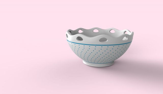 bowl decorated Model 3D .c4d .max .obj .3ds .fbx .stl .blend 