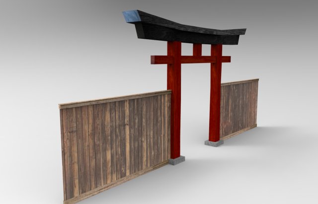 japan torii gate 3D 모델 .c4d .max .obj .3ds .fbx .stl .blend 
