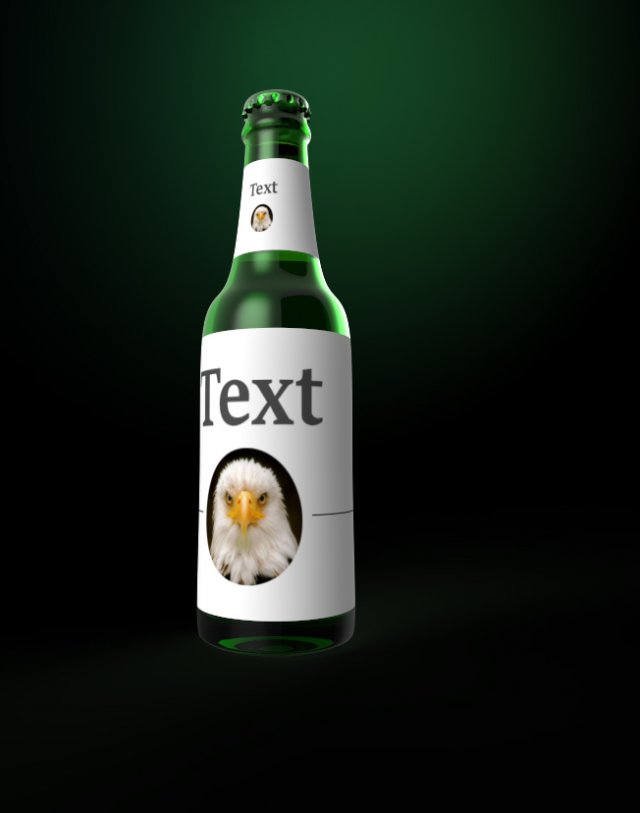 beer bottle 3D Model .c4d .max .obj .3ds .fbx .stl .blend 