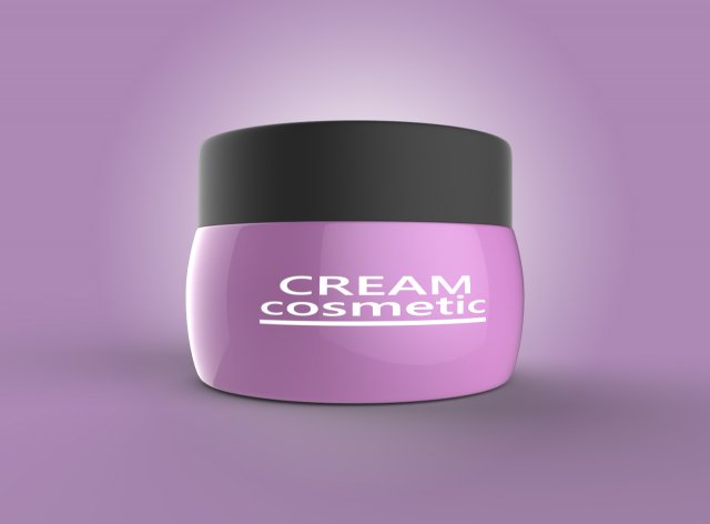 cosmetic cream container 3D Model .c4d .max .obj .3ds .fbx .stl .blend 