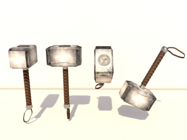 thor hammer Modelo 3D .c4d .max .obj .3ds .fbx .stl .blend 