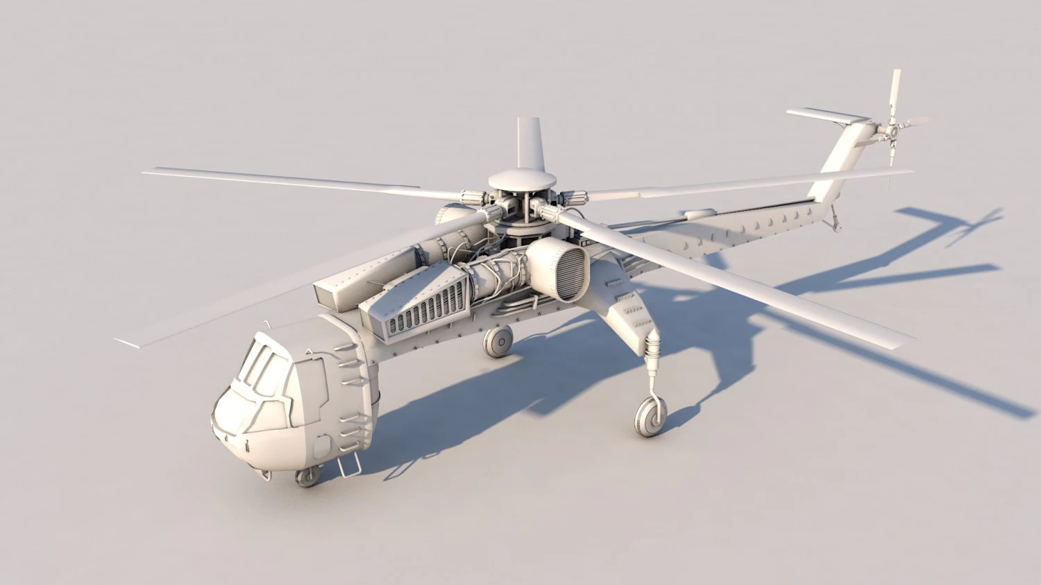 sikorsky-ch54a 3D Model .c4d .max .obj .3ds .fbx .stl .blend 