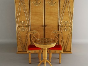 wardrobetable and chairs 3D 模型