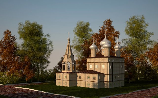 church Modelo 3D .c4d .max .obj .3ds .fbx .stl .blend 