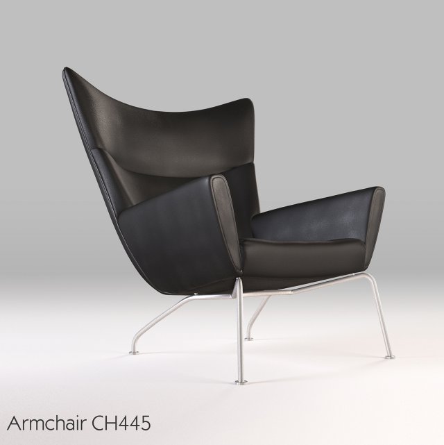 armchair ch445 Modèle 3D .c4d .max .obj .3ds .fbx .stl .blend 