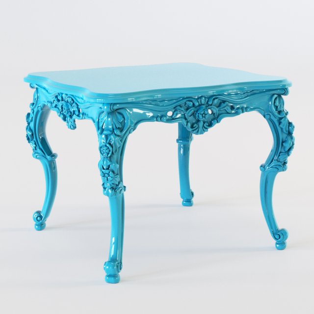 coffee table turquoise 3D मॉडल .c4d .max .obj .3ds .fbx .stl .blend 
