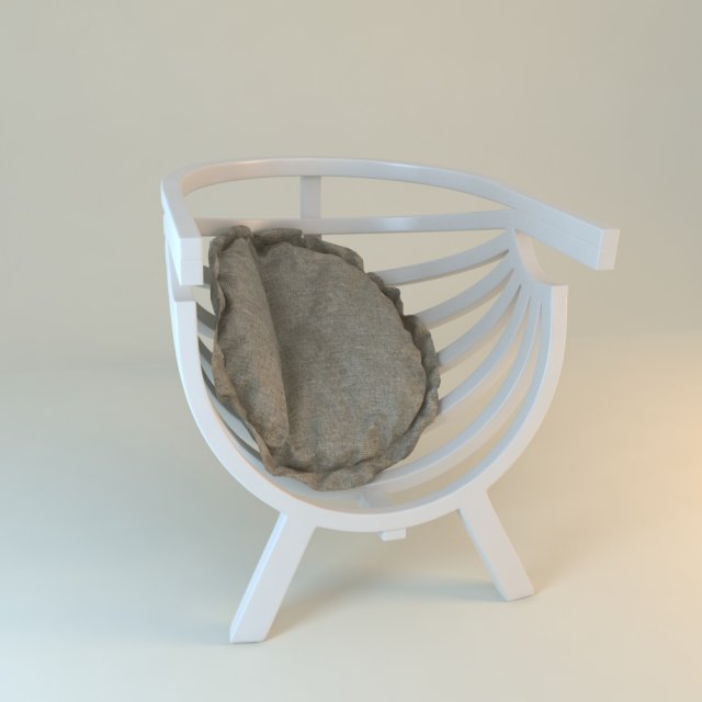 white round chair with cushion Modelo 3D .c4d .max .obj .3ds .fbx .stl .blend 