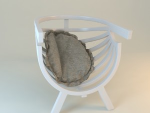 white round chair with cushion Modèle 3D