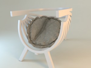 white round chair with cushion Modelo 3D