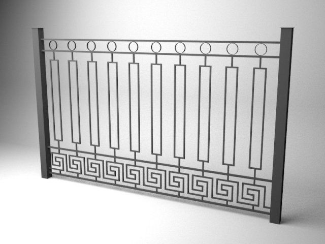 iron fence 01 3D Model .c4d .max .obj .3ds .fbx .stl .blend 