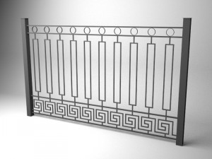 iron fence 01 3D Model