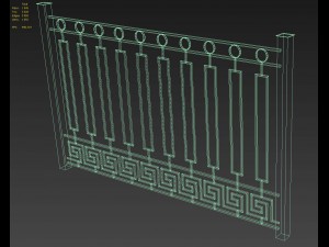 iron fence 01 3D Model