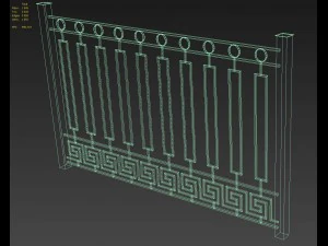 iron fence 01 3D Model
