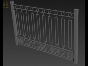 iron fence 01 3D Model