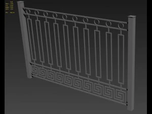 iron fence 01 3D Model