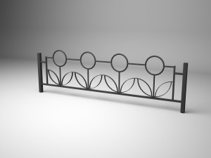 iron fence 02 3D Model