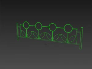 iron fence 02 3D Model