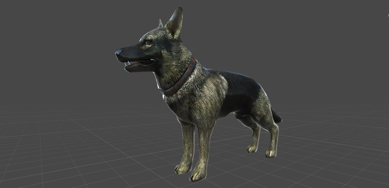 german shepherd 3D Model .c4d .max .obj .3ds .fbx .stl .blend