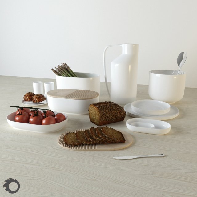 a table bowls set by georgia zanellato 3D 모델 .c4d .max .obj .3ds .fbx .stl .blend 