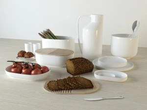 a table bowls set by georgia zanellato 3D Model