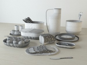 a table bowls set by georgia zanellato 3D 모델