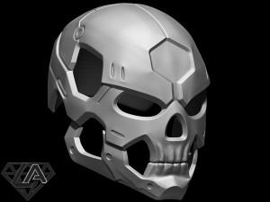 sci-fi skull helmet 3D 프린트 모델
