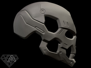 sci-fi skull helmet 3D 프린트 모델