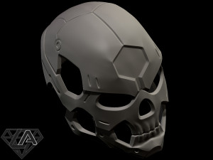 sci-fi skull helmet 3D 프린트 모델
