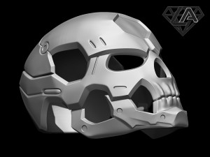 sci-fi skull helmet 3D 프린트 모델