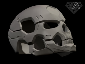 sci-fi skull helmet 3D 프린트 모델