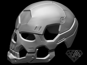 sci-fi skull helmet 3D 프린트 모델
