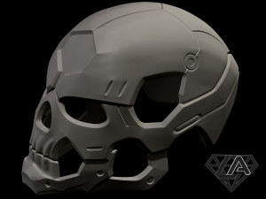 sci-fi skull helmet 3D 프린트 모델