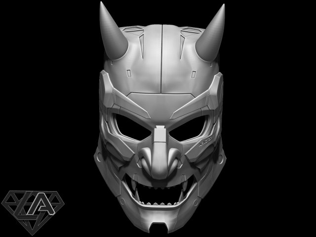 demon cyberoni full mask Model Cetak 3D .c4d .max .obj .3ds .fbx .stl .blend
