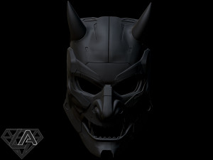 demon cyberoni full mask Model Cetak 3D