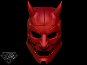 demon cyberoni full mask Model Cetak 3D