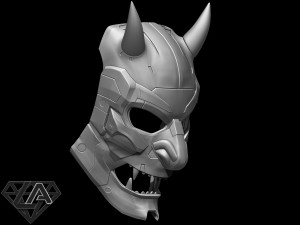 demon cyberoni full mask Model Cetak 3D