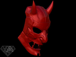 demon cyberoni full mask Model Cetak 3D