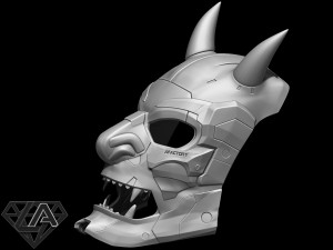 demon cyberoni full mask Model Cetak 3D